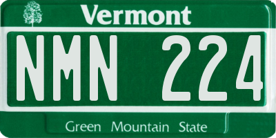 VT license plate NMN224