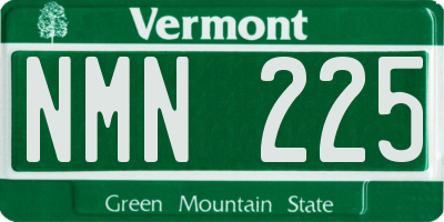 VT license plate NMN225