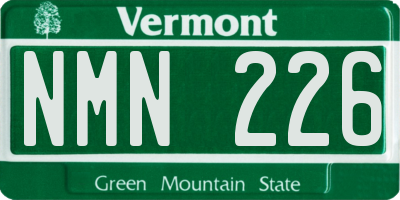 VT license plate NMN226