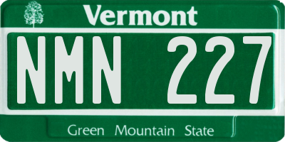 VT license plate NMN227
