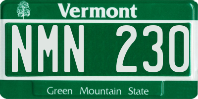 VT license plate NMN230
