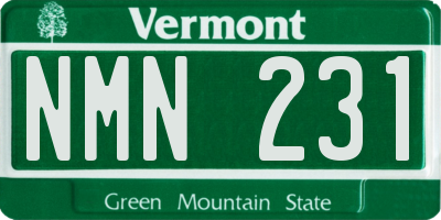 VT license plate NMN231