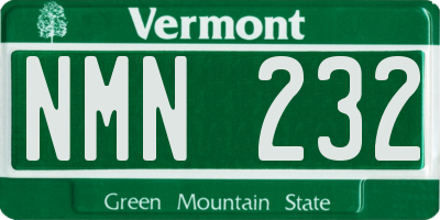 VT license plate NMN232