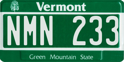 VT license plate NMN233
