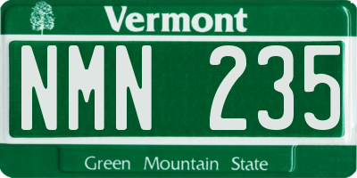 VT license plate NMN235
