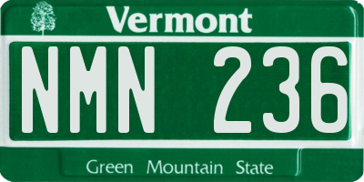VT license plate NMN236