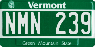 VT license plate NMN239