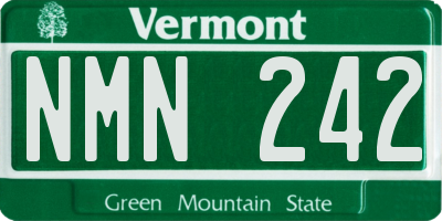 VT license plate NMN242