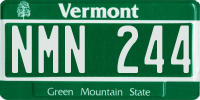 VT license plate NMN244