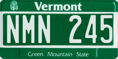 VT license plate NMN245