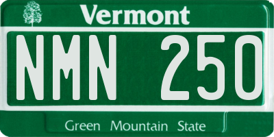 VT license plate NMN250
