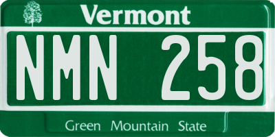 VT license plate NMN258