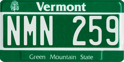 VT license plate NMN259