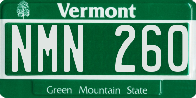VT license plate NMN260