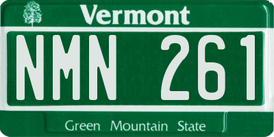 VT license plate NMN261