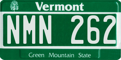 VT license plate NMN262