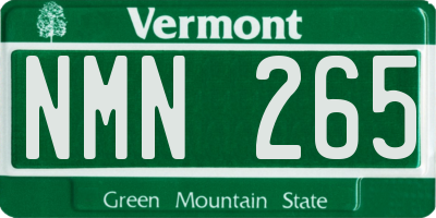 VT license plate NMN265