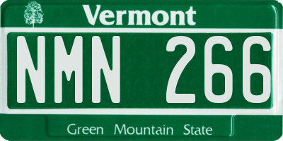 VT license plate NMN266