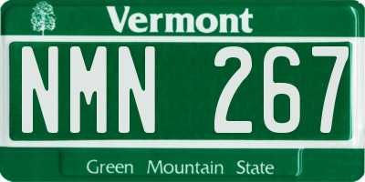 VT license plate NMN267