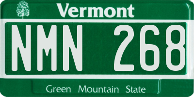 VT license plate NMN268