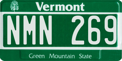 VT license plate NMN269