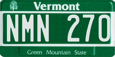 VT license plate NMN270