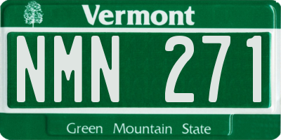 VT license plate NMN271