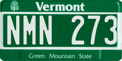 VT license plate NMN273