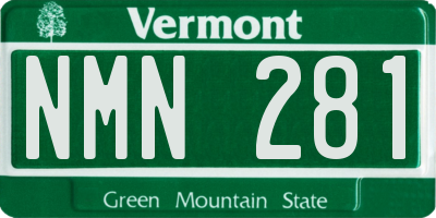 VT license plate NMN281