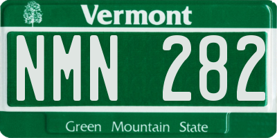 VT license plate NMN282