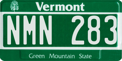 VT license plate NMN283