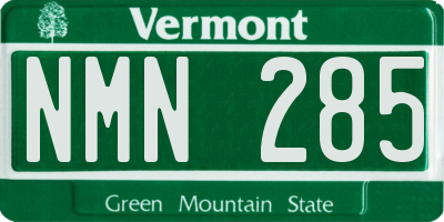 VT license plate NMN285
