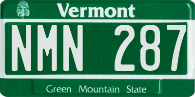 VT license plate NMN287