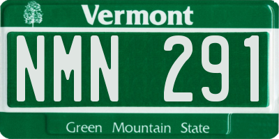 VT license plate NMN291