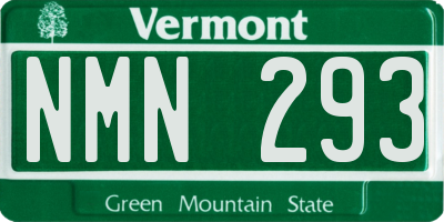 VT license plate NMN293