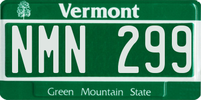 VT license plate NMN299