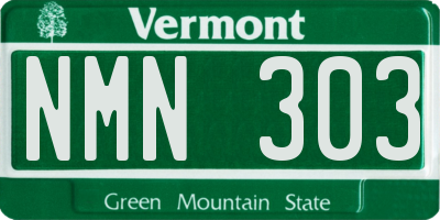 VT license plate NMN303
