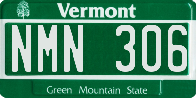 VT license plate NMN306