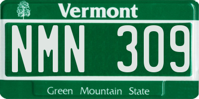 VT license plate NMN309
