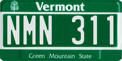 VT license plate NMN311