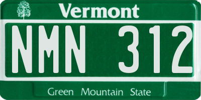 VT license plate NMN312