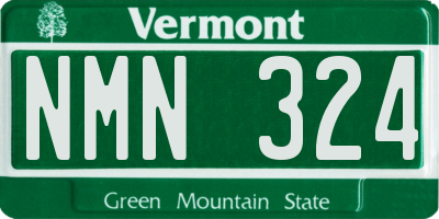 VT license plate NMN324