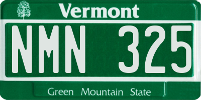 VT license plate NMN325