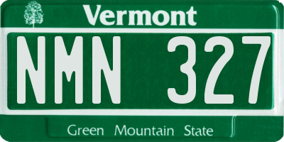 VT license plate NMN327