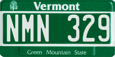 VT license plate NMN329