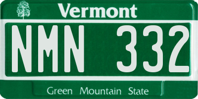 VT license plate NMN332