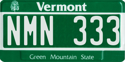 VT license plate NMN333