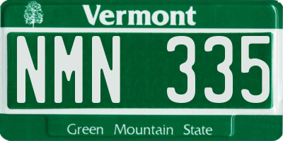 VT license plate NMN335