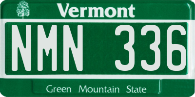 VT license plate NMN336