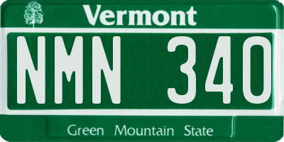 VT license plate NMN340